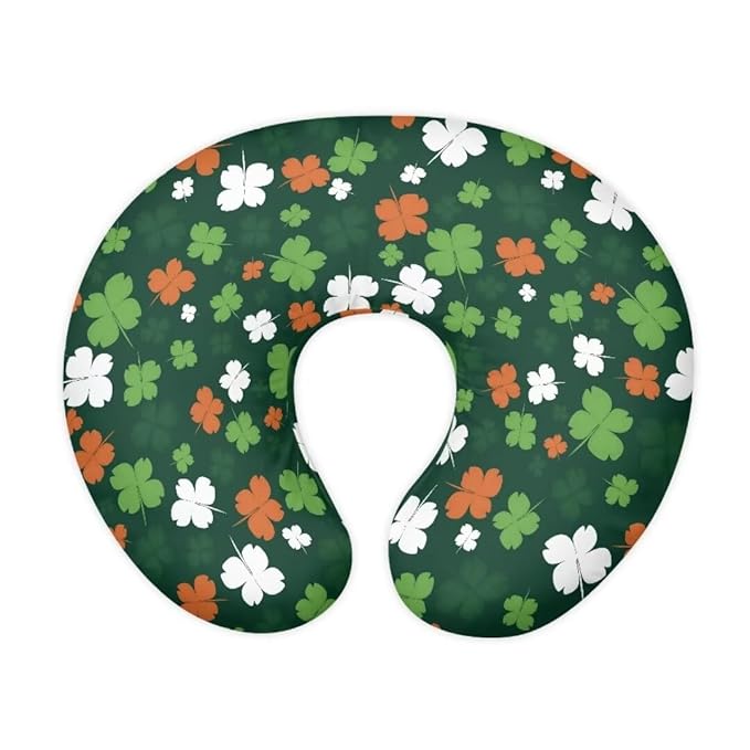 Jeiento Irish Flag Design Nursing Pillow Covers Ultra Soft Breastfeeding Pillow Slipcover Three-Colour Leaf Feeding Pillow Covers St. Patrick's Day for Irish