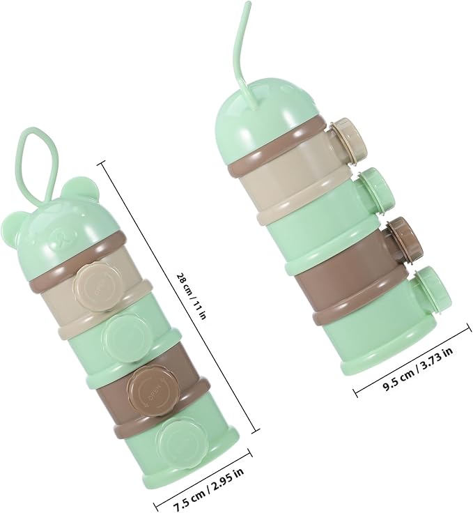 SUPVOX Portable Milk Powder Box 4 Layers Leakproof Baby Formula Container Pre Measured Storage for Infant Feeding on-the-Go 11.02X3.74X2.95In