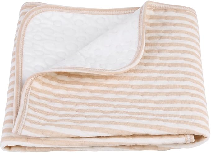 Fdit Baby Changing Pad, Portable Cotton Diaper Mat, Multi-Function, Coffee Stripes, M-50x70cm, 0-3 Years
