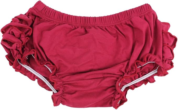 Wennikids Baby Girl's Cotton Shorts and Diaper Cover Bloomers Small Burgundy