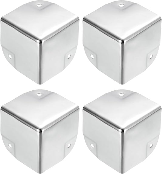 uxcell Metal Box Corner Protectors Box Edge Guard Protector 50 x 50 x 50mm Silver Tone 32pcs for Table Corners and Desk Corners