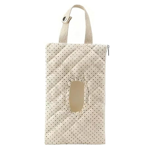 Quilted Baby Wipe Holder Quilted Wipe Pouch Portable Hanging Floral Wet Wipes Bag for Car, Stroller