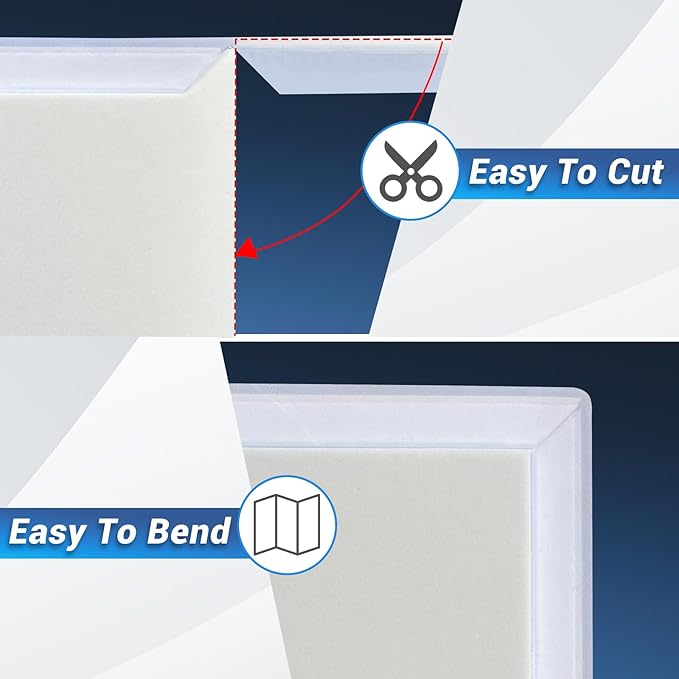 Flexible L Shaped Tile Edge Trim - 90 Degree Corner, Peel and Stick for Wall Edges, Table - Small Size, Clear Color, Rubber Silicone Material