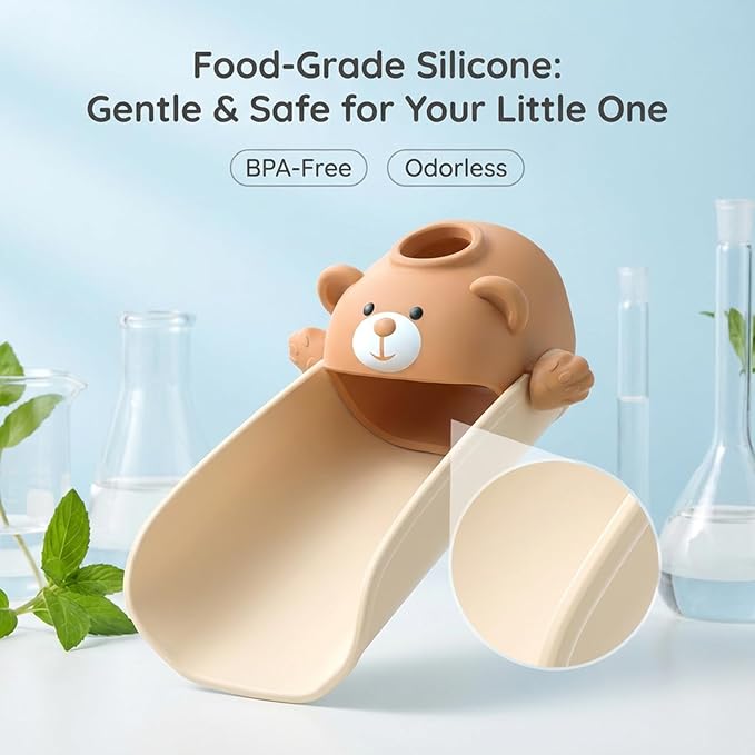Faucet Extender for Toddlers with Temperature Sensor, Sink Extender for Kids Hand Washing, Fits Most Standard Bathroom Kitchen Faucets (Not for Pull-Out or Extra Wide), Cute Bear Design