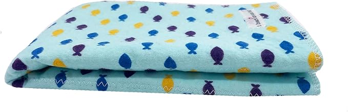 Infant Burping Cloth, Burp Cloths for Baby Boy or Girl, Soft and Absorbent - Cotton Reusable Spit Up Rags, XLarge, 1 Count (Fish)