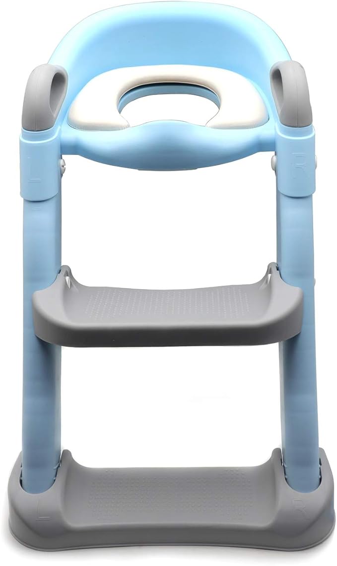 XKMT- Blue Toddler Potty Training Seat Ladder Step Toilet Girl Chair Infant Kids Bathroom Trainer [P/N: ET-BABY002-BLUE]