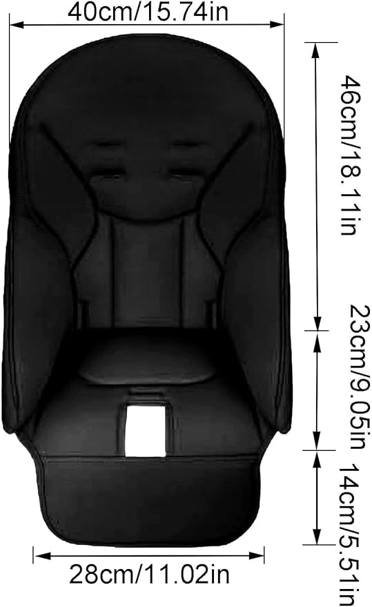 Baby High Chair Cover Replacement | PU Leather Dining Chair Cover with Soft Cushion Seat, Easy to Install High Chair Covers for Baby and Toddler, High Chair Cover Replacement (Black)