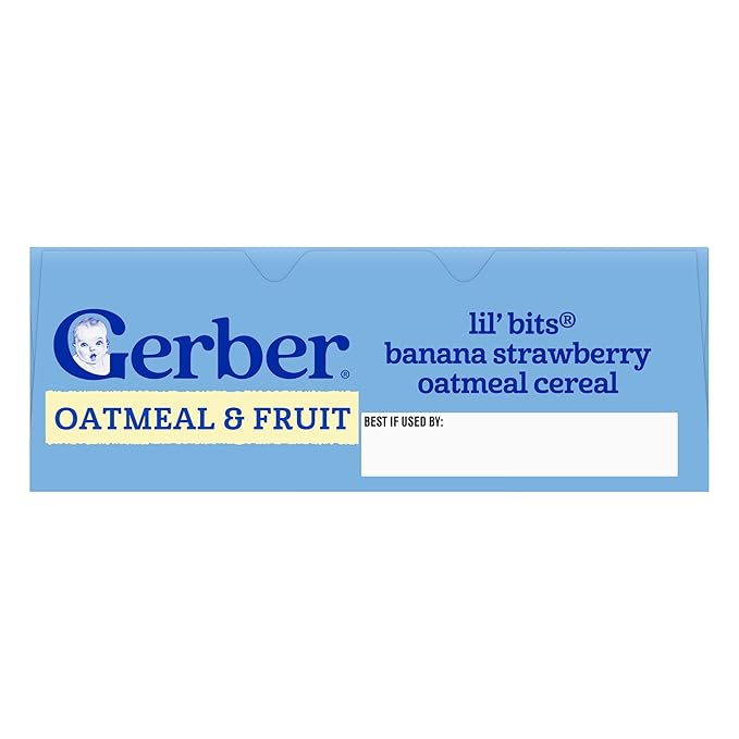 GERBER CEREAL FOR BABY GRAIN AND GROW Toddler Oatmeal Banana Strawberry 5x8oz