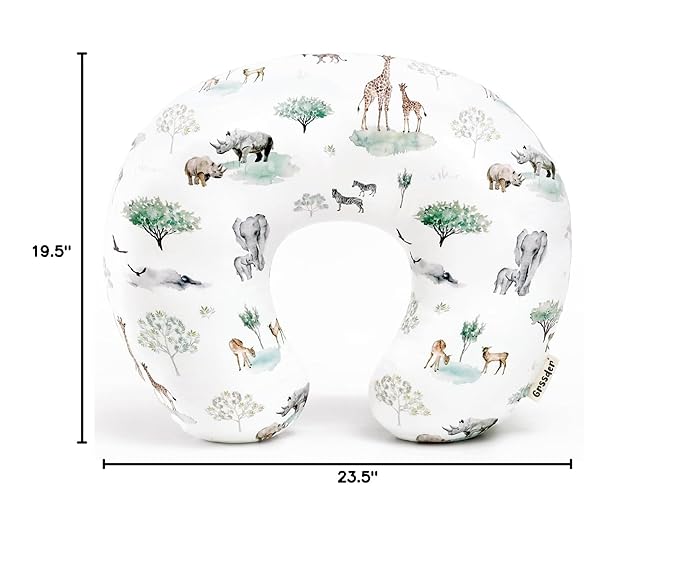 GRSSDER Nursing Pillow Cover Stretchy Minky Removable Nursing Covers for Breastfeeding Pillows, Ultra Soft Comfortable Slipcover for Boy and Girls, Stylish Pretty Savannah