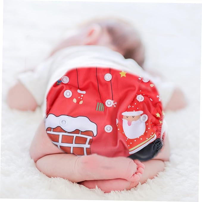 Healifty 2pcs Christmas Nappy Pants Cloth Diaper Cover Training Briefs for Newborns Comfortable Flexible Design Holiday Present
