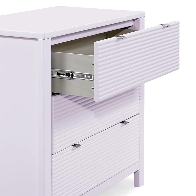 Delta Children Cassie 3 Drawer Dresser with Changing Top and Interlocking Drawers, Lilac
