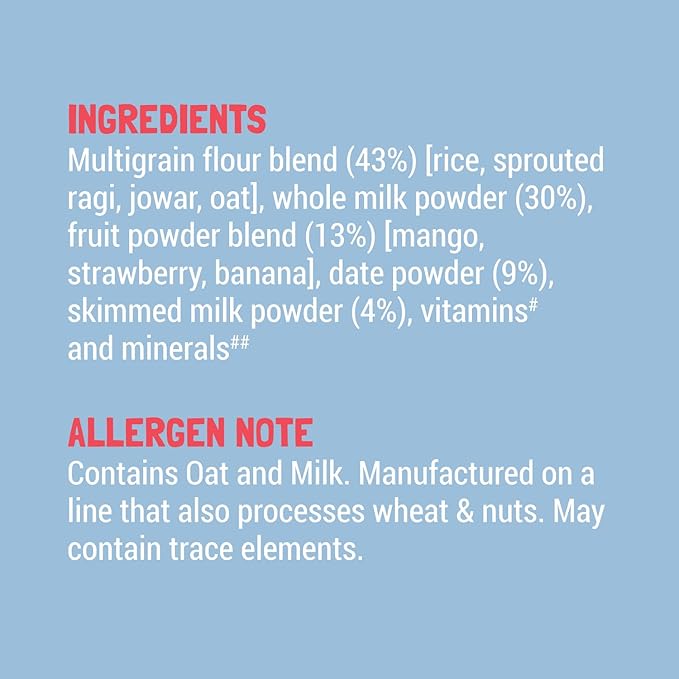 Slurrp Farm Multigrain Millet Baby Cereal with Mixed Fruit & Milk | No Added Sugar, Sweetened with Dates | Easy to Prepare Baby Porridge | Healthy Breakfast for Little Ones | 7.05 Oz (200g)