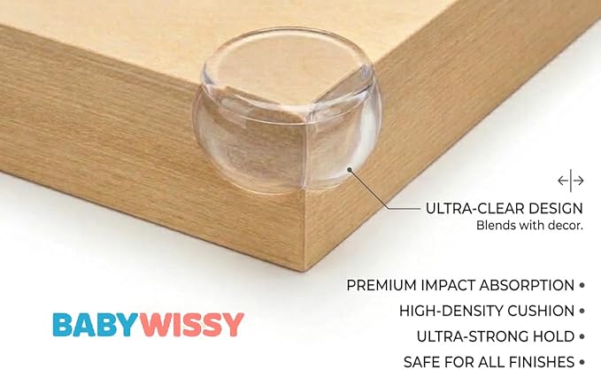 Corner Protectors (24 Pack - Best Value) – Crystal Clear Baby Proofing Corner Guards, Toddler Safety Edge Covers for Tables & Furniture, Non-Toxic PVC