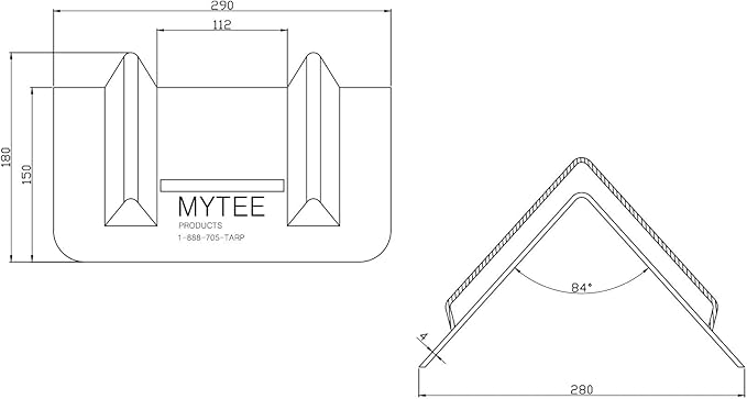 Mytee Products (20 Pack) V Edge Protectors Flatbed, 8" x 12", Red | Vee Shaped Plastics Corner Protectors for Cargo Loads | Tie Down Strap Guard for Winch, Ratchet Straps on Flatbed Truck Trailers