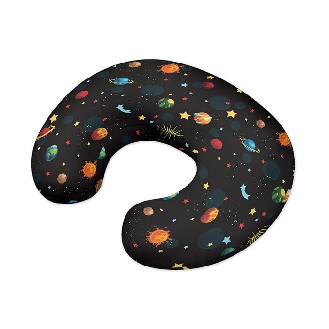 Forchrinse Galaxy Colorful Planet Space Nursing Pillow Cover Stretch Pillow Slipcover for Breastfeeding Mom Soft Nursing Pillow Slipcover for Baby Boys Girls