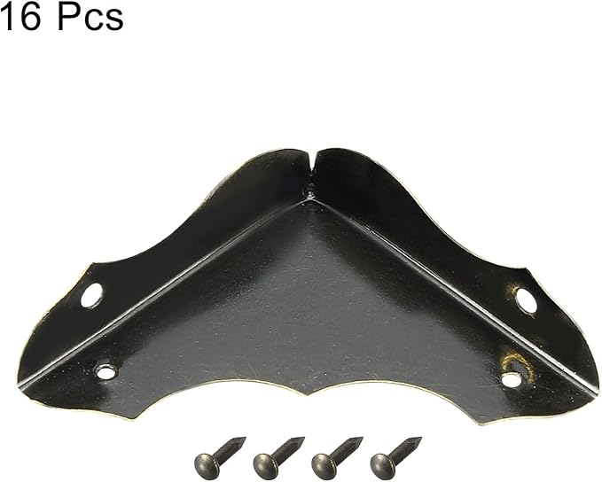 uxcell Metal Desk Corner Protectors Table Edge Cover Guard 40x40x9mm Bronze Tone 16pcs