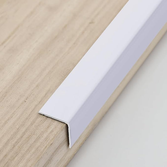 Trimold Matte White Aluminum Peel and Stick L Molding Corner Guards with 90° Angle for Wall Door Frame Cabinet Baseboard Protection and Decoration, 35.4in x 0.8in (3Pcs)