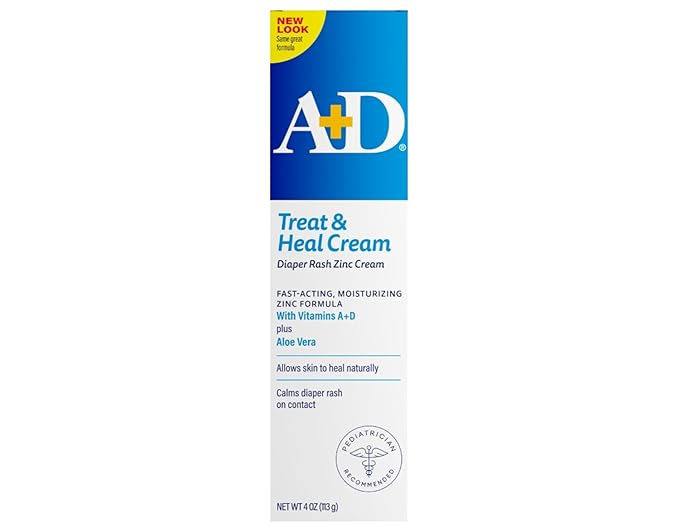 A+D Treat & Heal Zinc Oxide Diaper Rash Ointment, 4 oz (Pack of 6)