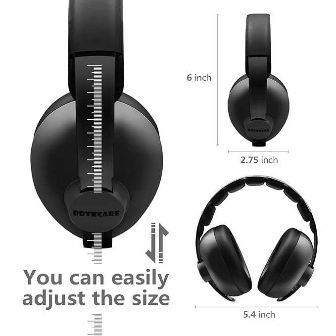 BBTKCARE Baby Headphones Noise Cancelling Headphones for Babies for 3 Months to 3 Years (Black)