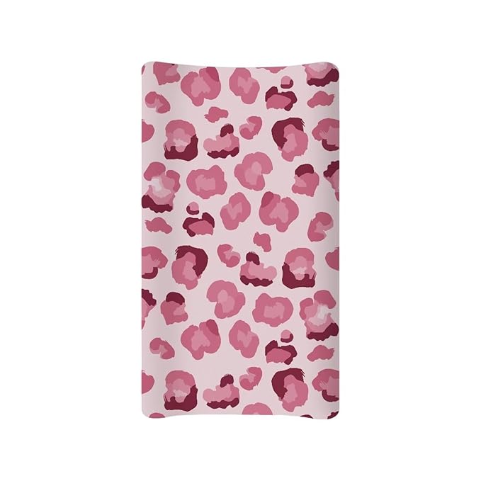 Leopard Print Changing Pad Cover Pink Diaper Changing Pad Cover Boys Girls 32''*16'' Diaper Changing Pad Cover Soft Nursery Decor
