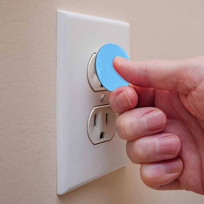 Pure Light Blue Sky Color Pattern Outlet Covers Baby Proofing Child Proof Plug Covers for Electrical Outlets Easy Install Outlet Plug Covers