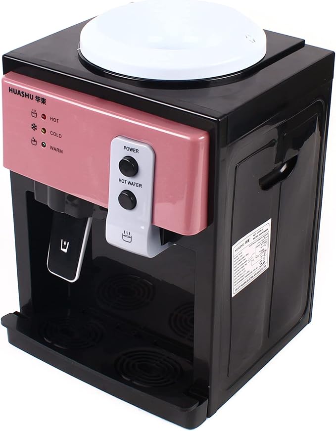 Top Loading Desktop Water Cooler Dispenser, 550W 110V Countertop Hot & Cold Water Coolers Drinking Fountain Portable Water Warmer for Home Bedroom Studio Office Grocery Store