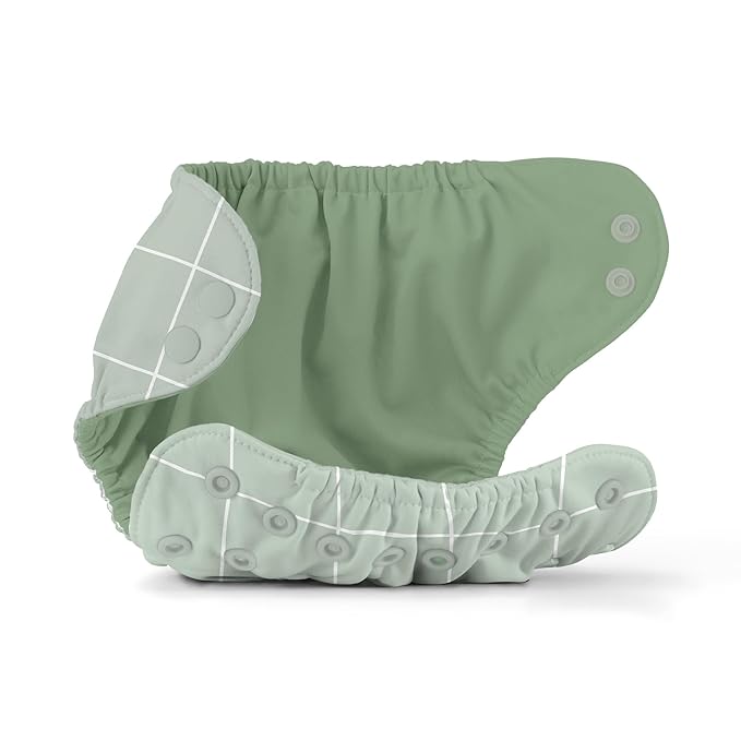 Esembly Cloth Diaper Cover - Reusable Swim Diaper, Waterproof, Breathable - Adjustable Outer Layer Over Absorbent Inner for Blowout Protection - Lattice, Size 2 (18-35lbs)