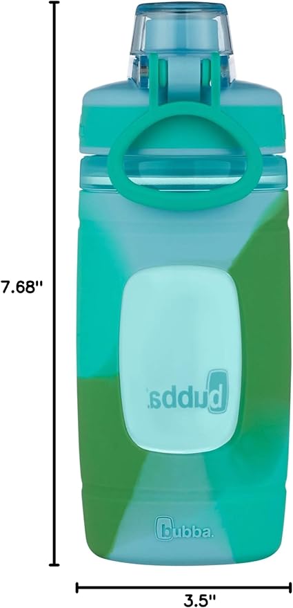 Bubba Flo Kids Water Bottle with Silicone Sleeve, 16oz | Rock Candy and Kiwi | Pack of 4