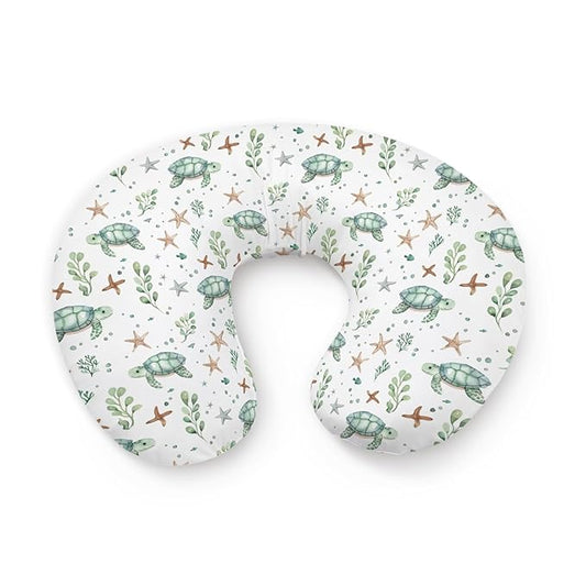 Watercolor Ocean Animals Sea Turtle Starfish Pattern Nursing Pillow Cover, Unisex Removable Breastfeeding Pillowcase Slipcover for Baby Girls Boys Newborns Toddlers, Cover Only