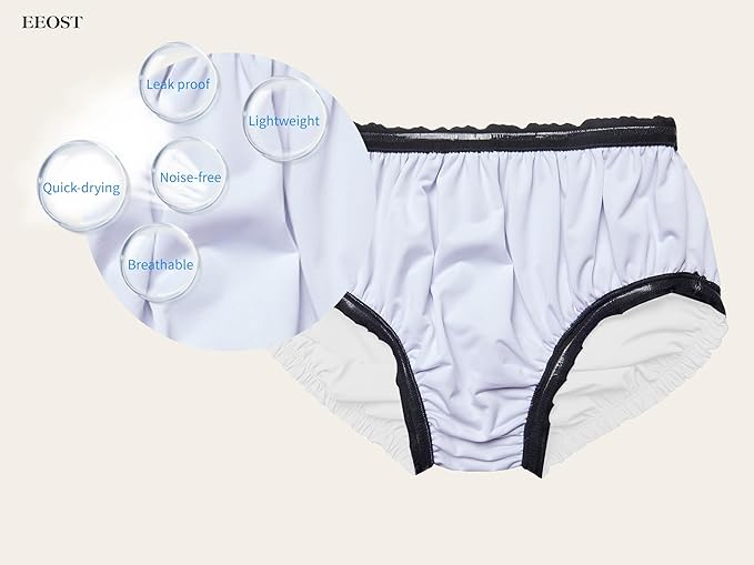 Youth Special Needs Reusable Swim Diapers Swimwear for Incontinence Cloth Diaper Covers Waterproof,Leakproof, Unisex (White, 8-10T)