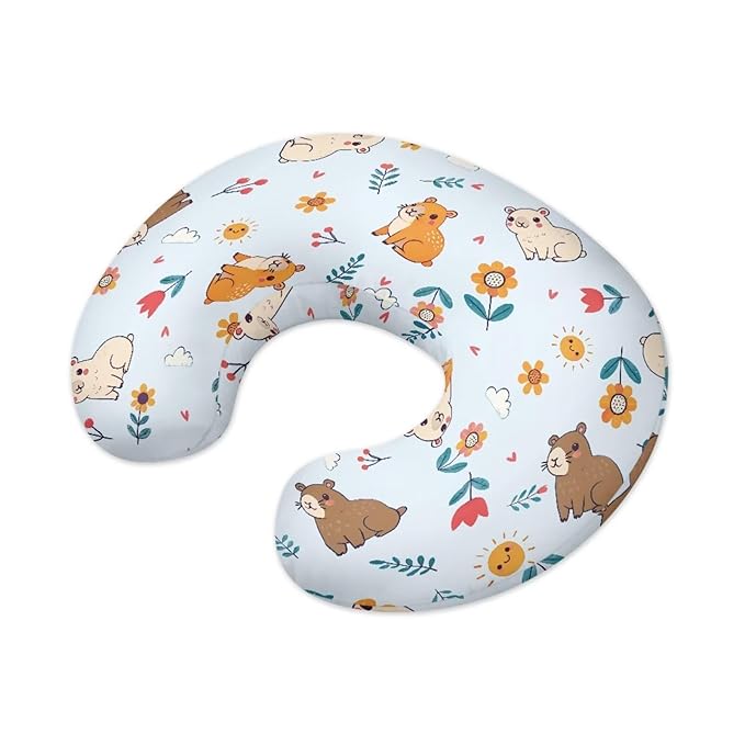 Jeiento Cartoon Capybara Nursing Pillow Cover Soft and Comfortable Nursing Cover for Breastfeeding Pillows, Pillow Slipcover for Newborn