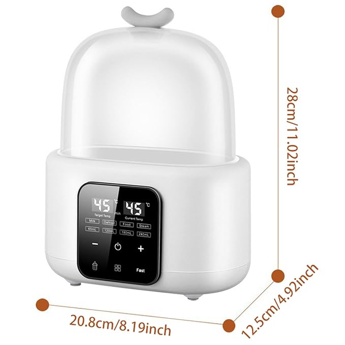 Double Bottle Warmer with Smart Temperature Control, Fast Baby Food Heater and Defrost Warmer with Timer for Twins, LED Display Accurate Temperature Adjustment for Baby Milk Breastmilk (Pink)