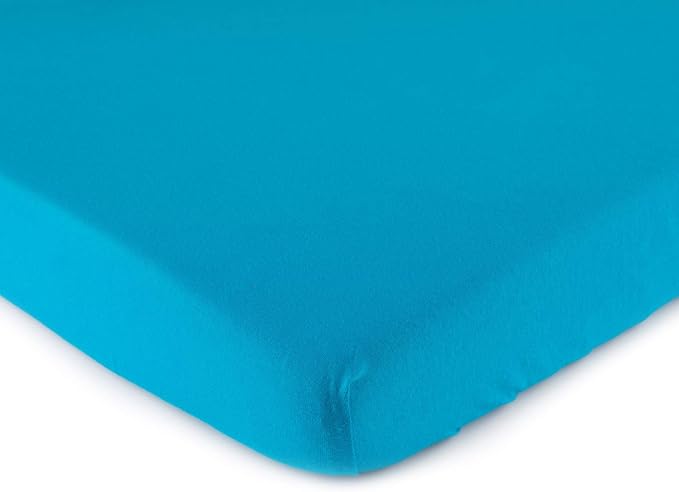 SheetWorld Fitted Baby Bassinet Sheet fits 4moms Breeze Plus Bassinet 22 x 28.5, 100% Cotton Jersey, Hypoallergenic, Butter Soft, Turquoise, Made in USA