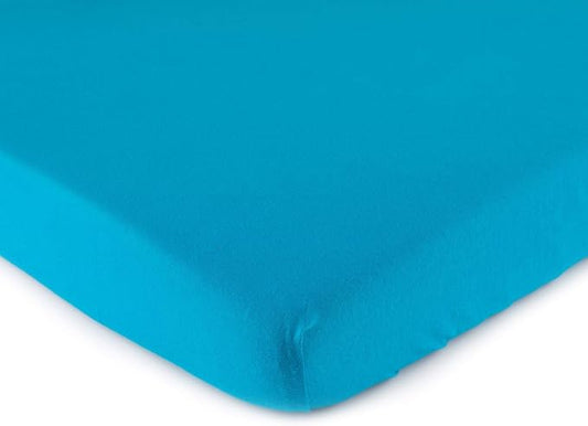 SheetWorld Fitted Baby Bassinet Sheet fits Chicco LullaGo Portable Bassinet 15 x 28, 100% Cotton Jersey, Hypoallergenic, Butter Soft, Turquoise, Made in USA