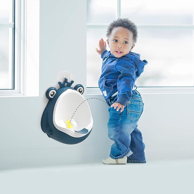 Potty Training Urinal Boy Urinal Kids Toddler Pee Trainer Bathroom Funny Baby Training Potties（DEEP Blue）