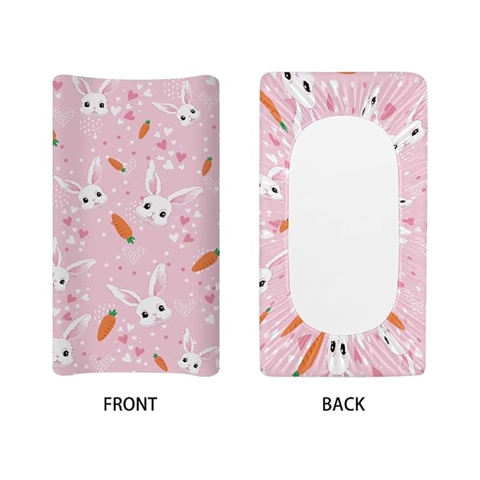 Easter Decor Baby Changing Pad Cover Infant Newborn Cute Rabbit Diaper Table Change Mat Sheet Cover Changing Table Covers for Boys Girls