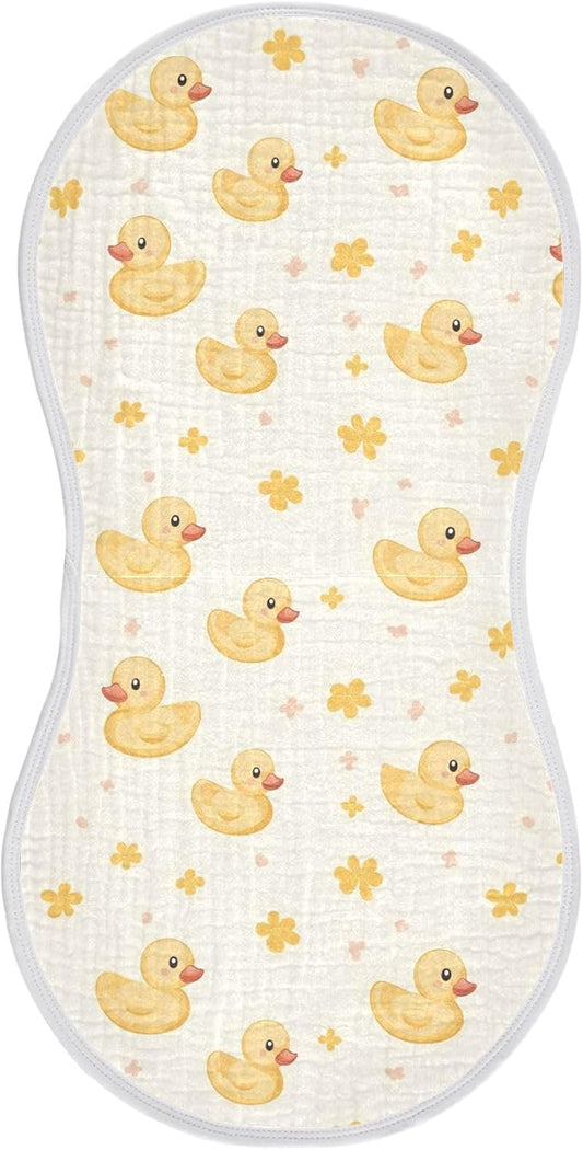 vvfelixl Muslin Burp Cloths Cute Yellow Rubber Ducks Baby Washcloths for Baby Girl Boys 2 Pack
