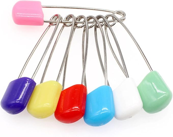 20Pcs 2 Inch Safety Diaper Pins, Safety Locking Holder Colorful Safety Pins for Cloth Nappies and Accessorie