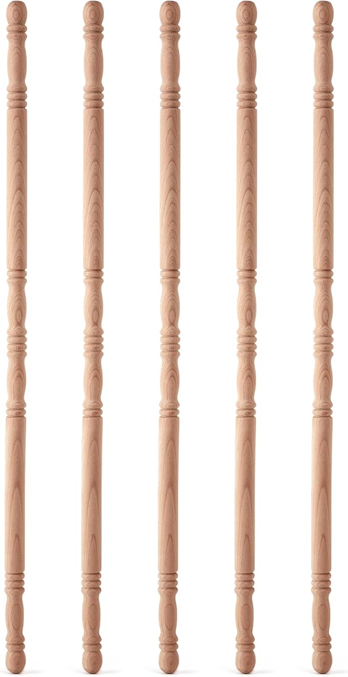 DoubleFill 5 Pack Beechwood Corner Guards for Wall Unfinished DIY Corner Protector 39-1/2'' x 1'' Solid Wood Edges Protect Trim for Paintable Stainable, Customize to Match Wall, Easy Installation