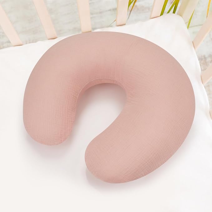 Accmor 2 Pack Muslin Nursing Pillow Covers, 100% Cotton Soft Nursing Covers for Breastfeeding Pillows, Slipcover for Baby Girls Boys Newborn