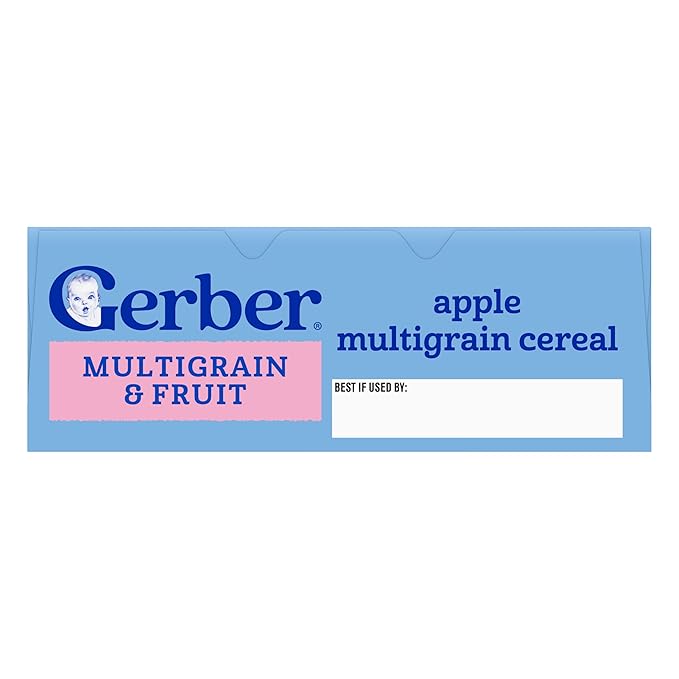 GERBER CEREAL FOR BABY Infant Dry Cereal MultiGrain Apple 5x8oz