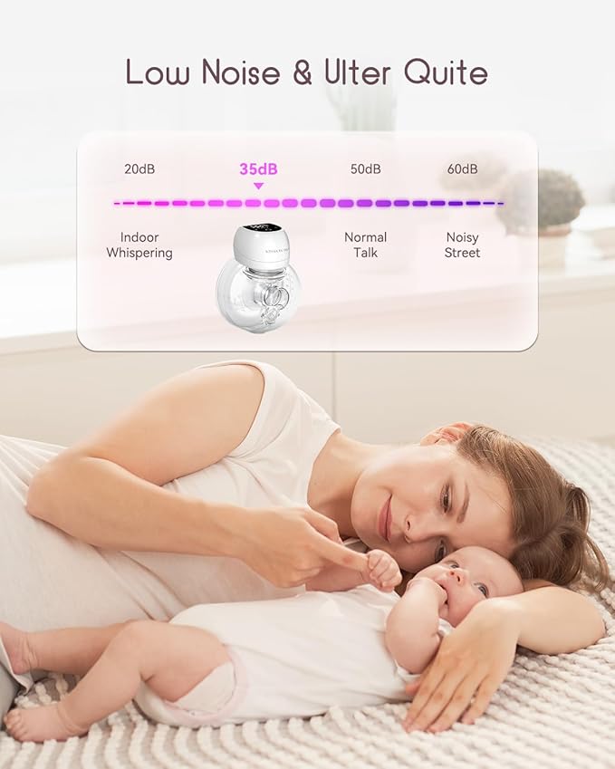Wearable Breast Pump (ABP-1508PRO),4 Modes 12 Levels with LED Dispaly, Low Noise Painless Rechargeable Wireless Electrical (Pink 2PCS)