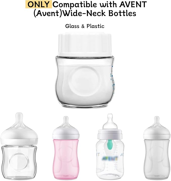 6 Pack Baby Bottle Lids Replacement Caps Compatible with Philips Avent Wide Mouth Bottles, Leak-Proof Travel Bottle Tops