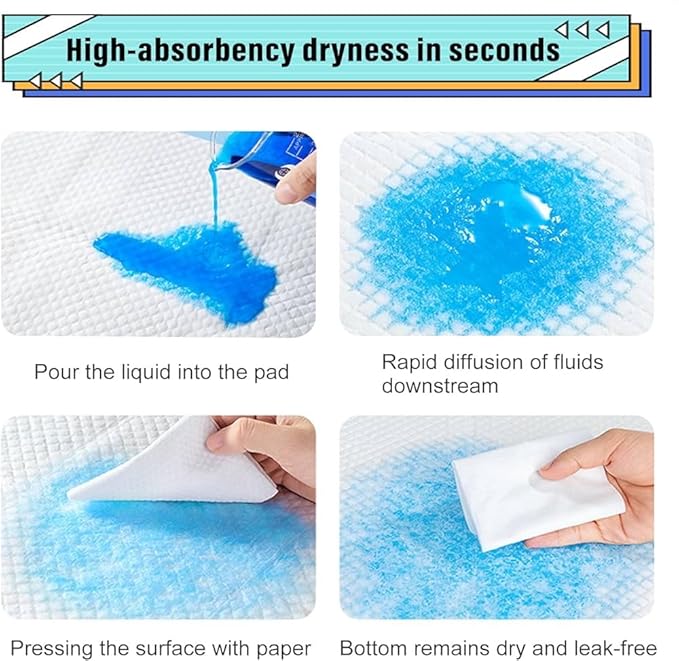 100 Pcs Disposable Changing Pads, Super Absorbent Portable Diaper Change Pads for Baby, Soft Leak-Proof Underpads Incontinence Bed Table Pee Mat