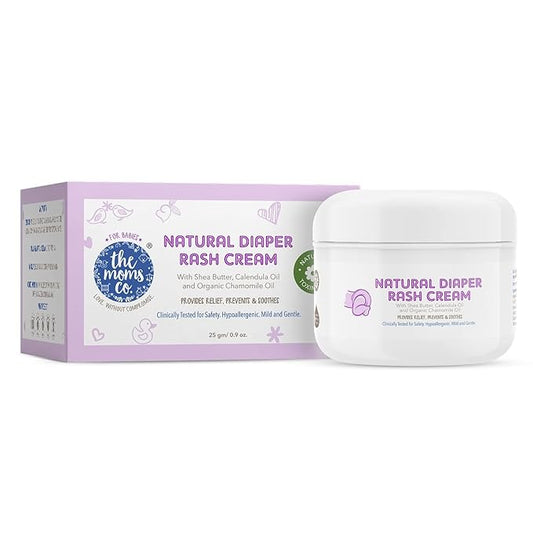 The Moms Co. Natural Diaper Rash Cream with Zinc Oxide, Organic Chamomile & Jojoba Oils, Oat Protein - 25g