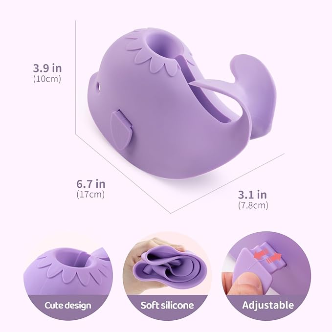Faucet Cover Bathtub Baby Spout Cover Soft,Bath Faucet Cover for Baby's and Kid's Safety (Whale Purple)