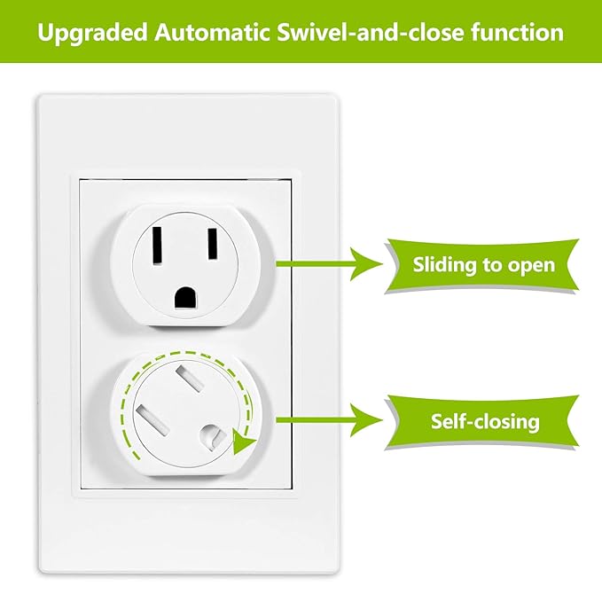 Outlet Covers (35 Pack) Child Proof Outlet Plug Covers Self-Closing Baby Proofing Outlet Protectors Upgraded Adhesive Design Safety Electrical Socket Caps