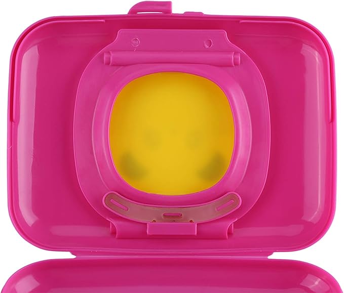 Portable Baby Wipes Dispenser Holder Cute Wet Wipe Container Outdoor Travel Stroller Wet Wipes Box Reusable Tissue Case Dispenser for Home Office Cars (Rose red Box)