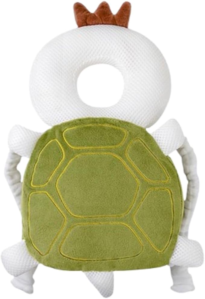 NAZO Baby Head Protector Backpack – Soft Infant Safety Pillow for Fall Protection – Cushions Toddler’s Head While Crawling and Walking – Baby Fall Back Support (Turtle)