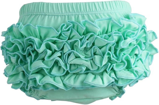 Wennikids Baby Girl's Cotton Shorts and Diaper Cover Bloomers Large Aqua